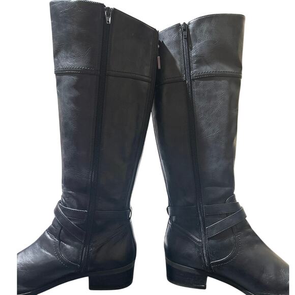 Coach & Four Black Leather Riding Boots. size 10 very nice boots! Full zip - Picture 6 of 14